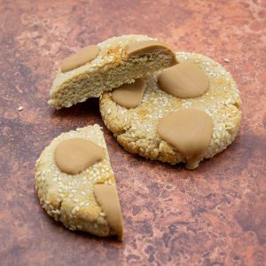 Cookie sésame, miel et chocolat blond